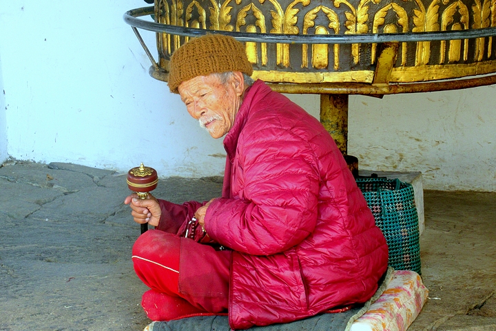 Monk at Chimi Lhakhang Temple