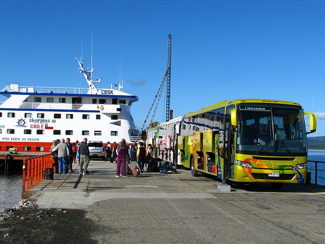 Busses Waiting for Passengers at Skorpios