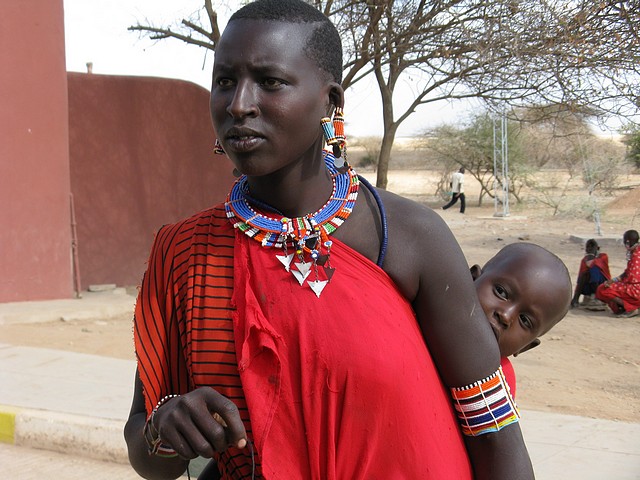 Maasai Woman and Child
