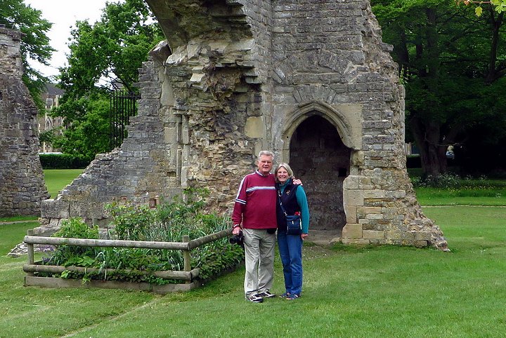 Vic and Gennie at Glastonbury Abbey