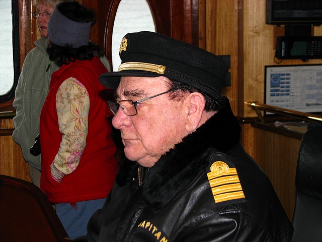 Captain Constantinos on the Bridge