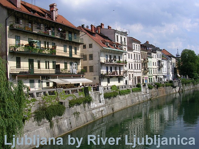 Ljubljana by the Ljubljanica River