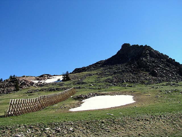 Snow Drifts and Snow Fences on Powder River Pass 