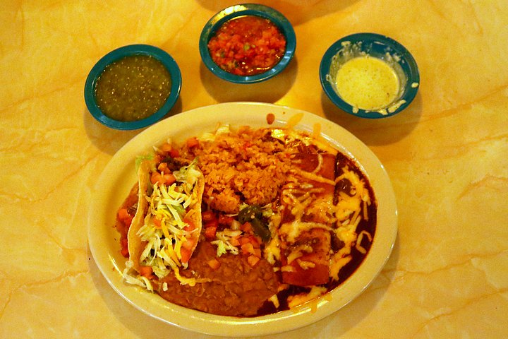 Beef Taco and Cheese Enchilada
