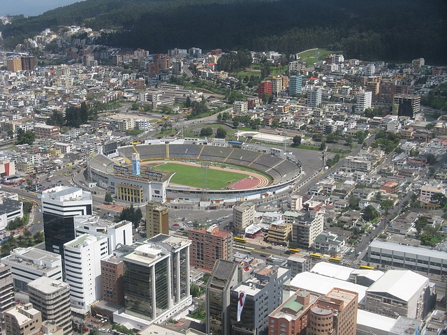 Downtown Quito on Flight Into Quito