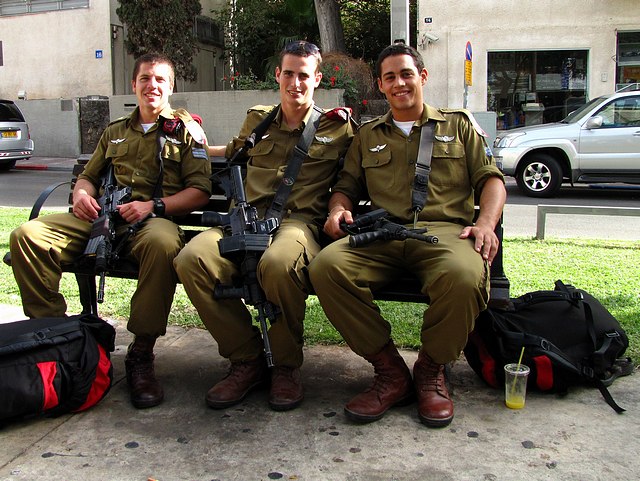Young Israeli Soldiers in Front of Independence Hall