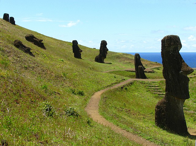 Moai at Rano Raraku Volcano