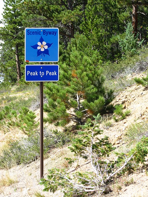 Peak to Peak Highway Sign