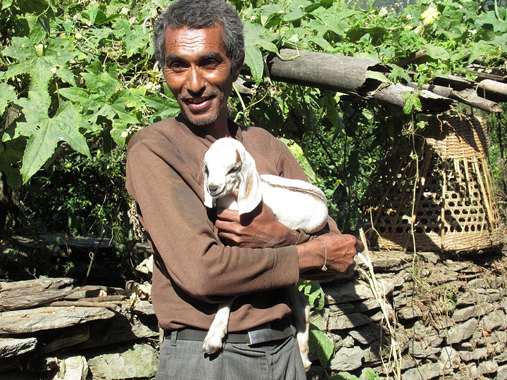 Farmer and Baby Goat