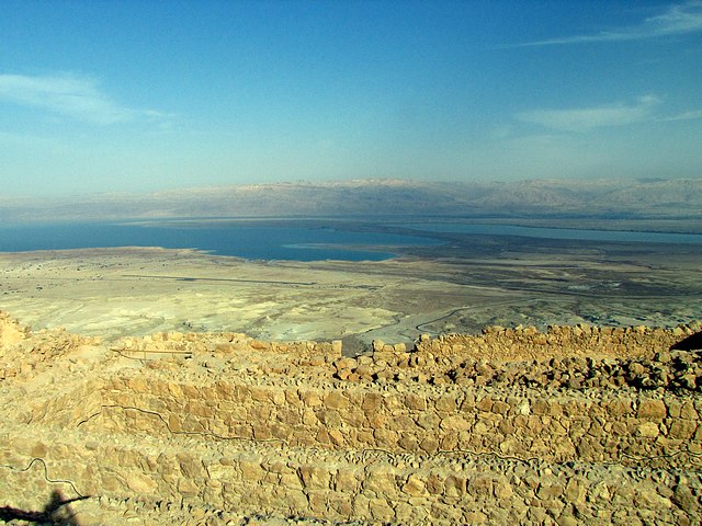View of the Dead Sea from the top of Masada 