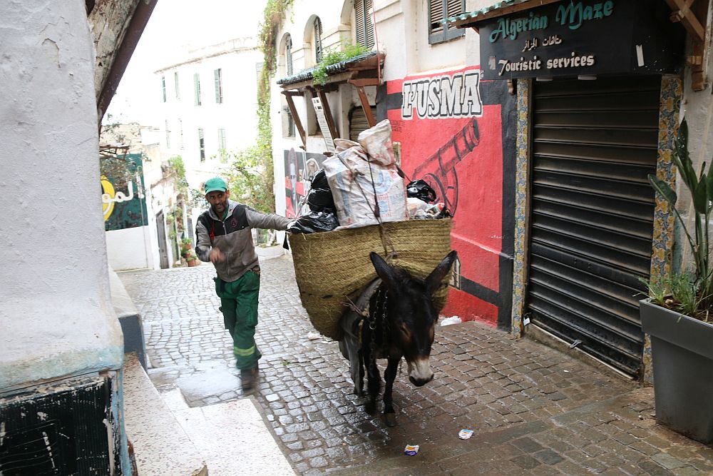 Trash pickup in the Kasbah