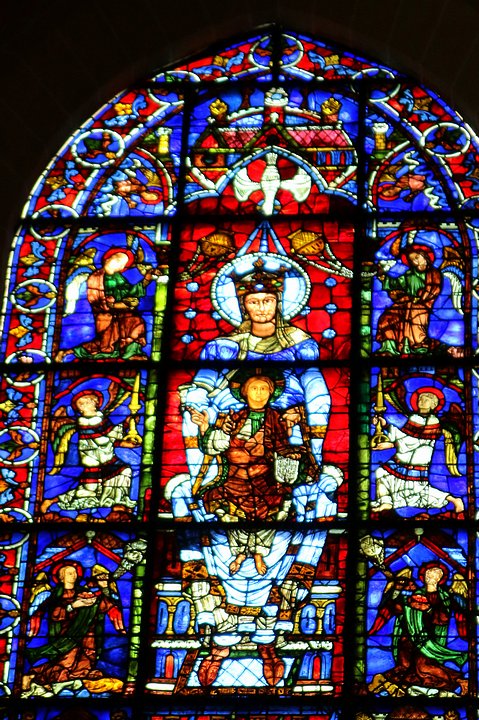 The Blue Madonna Stain Glass Window